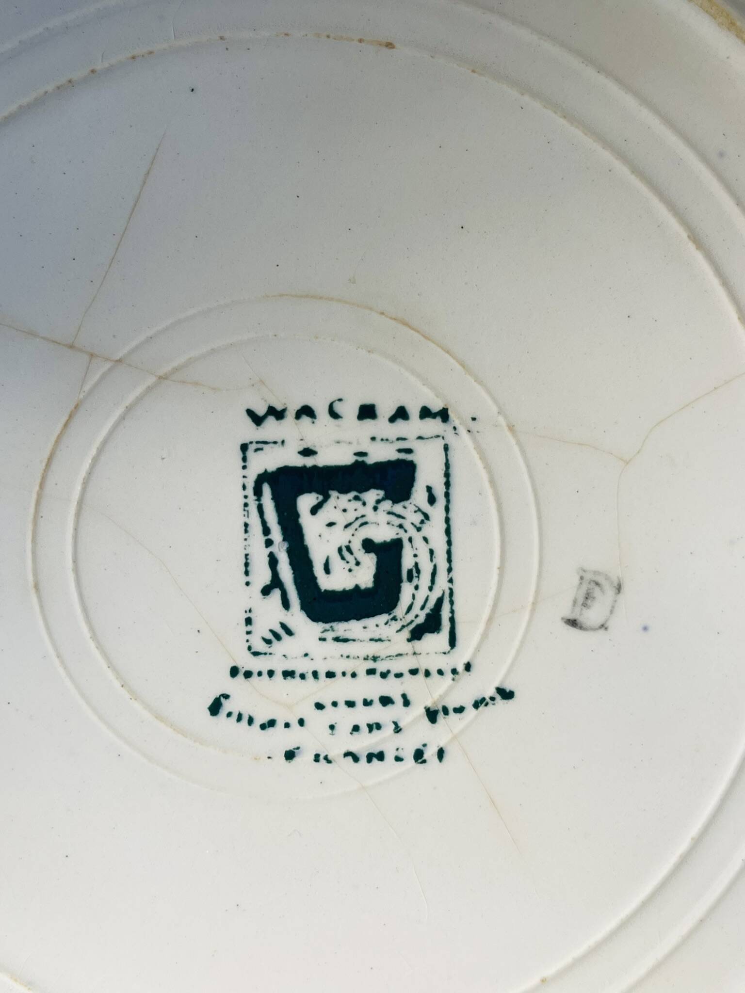 Flat ironstone plate from Givors