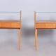 Mid-Century Modern Bedside Tables in Oak and Glass, 1950s, Set of 2