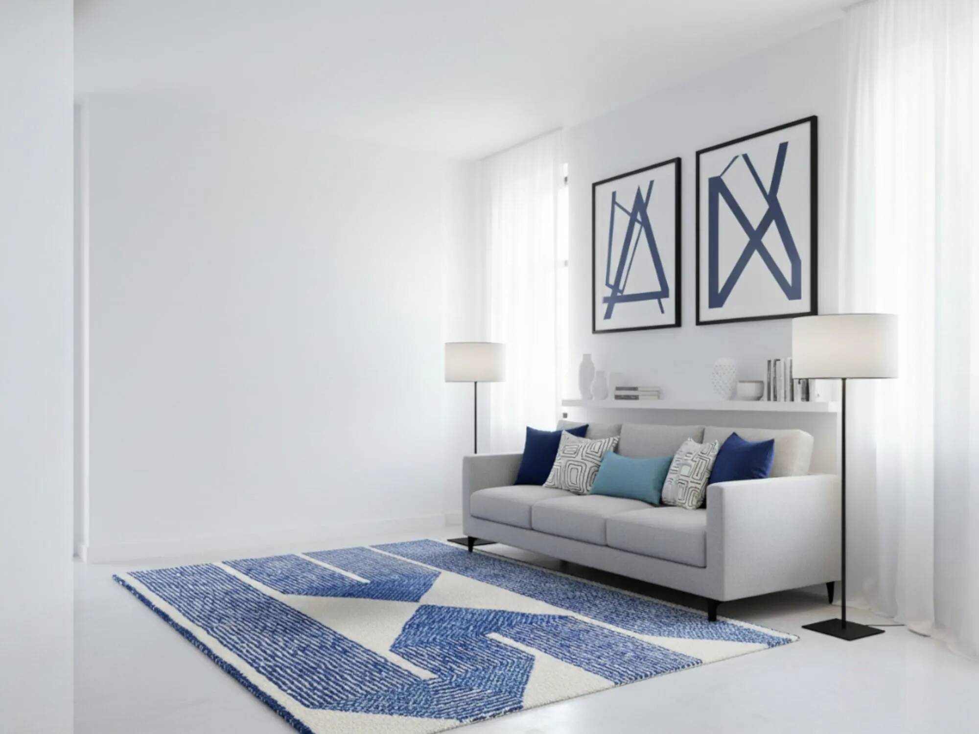 Moroccan handmade wool rug 3 x 2 m