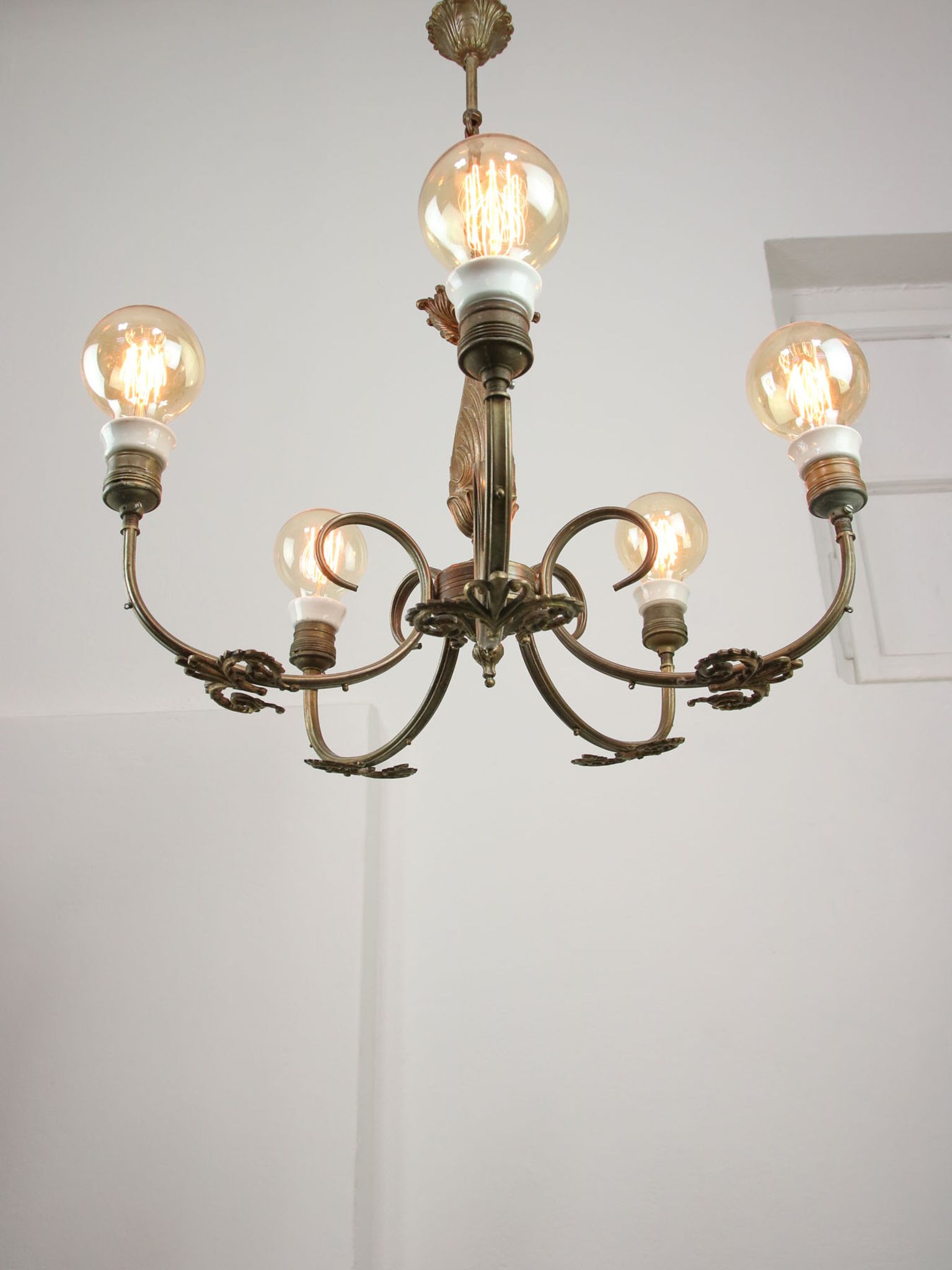 Lustre en laiton Art-déco, années 1930