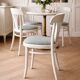Set of 4 vintage bistro chairs from the 1970s in pearl grey.