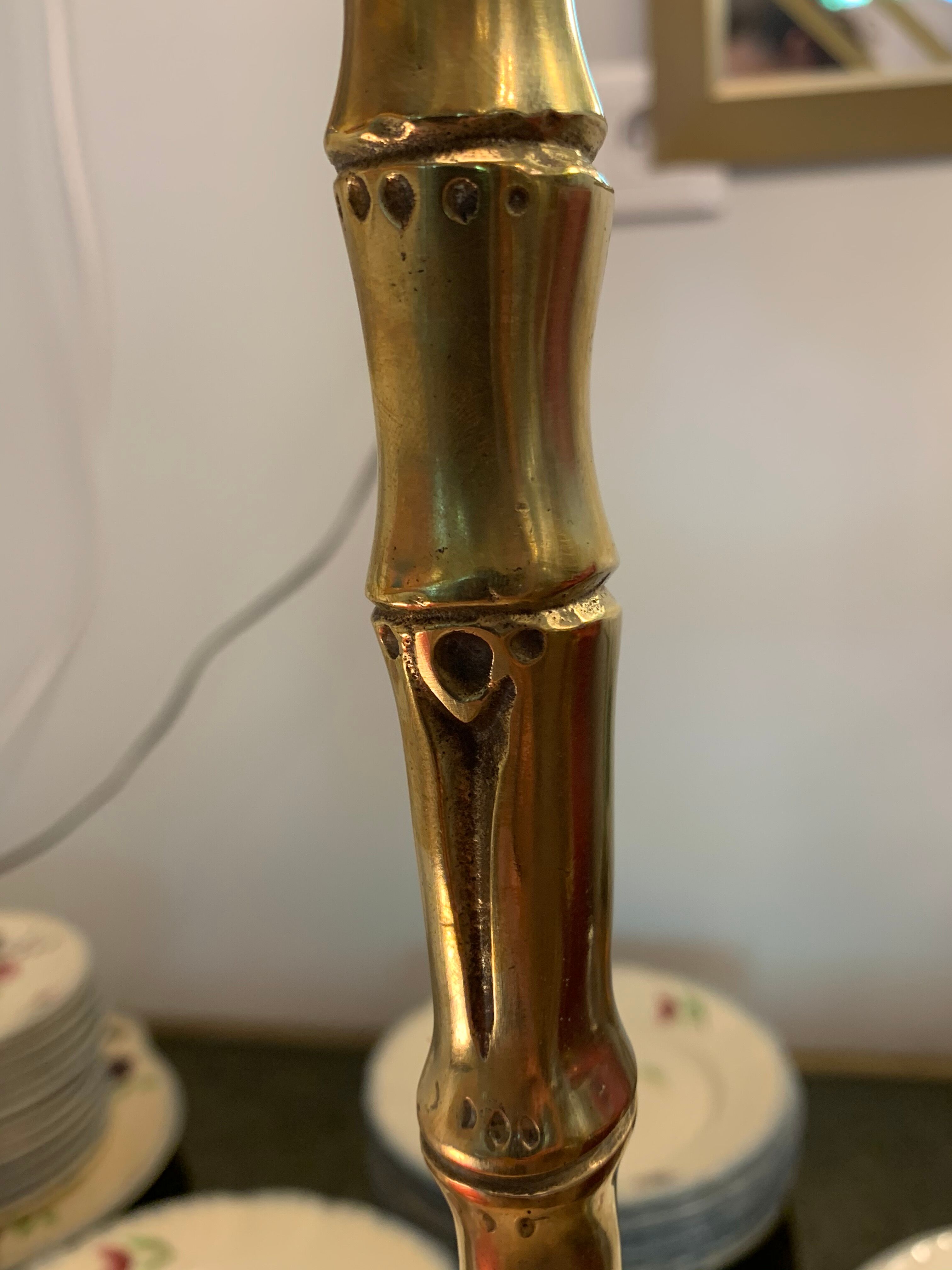 Bamboo bronze  lamp 1950