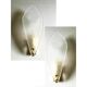 Elegant Contemporary Italian Sanded Leaf Murano Glass Wall Sconce Set