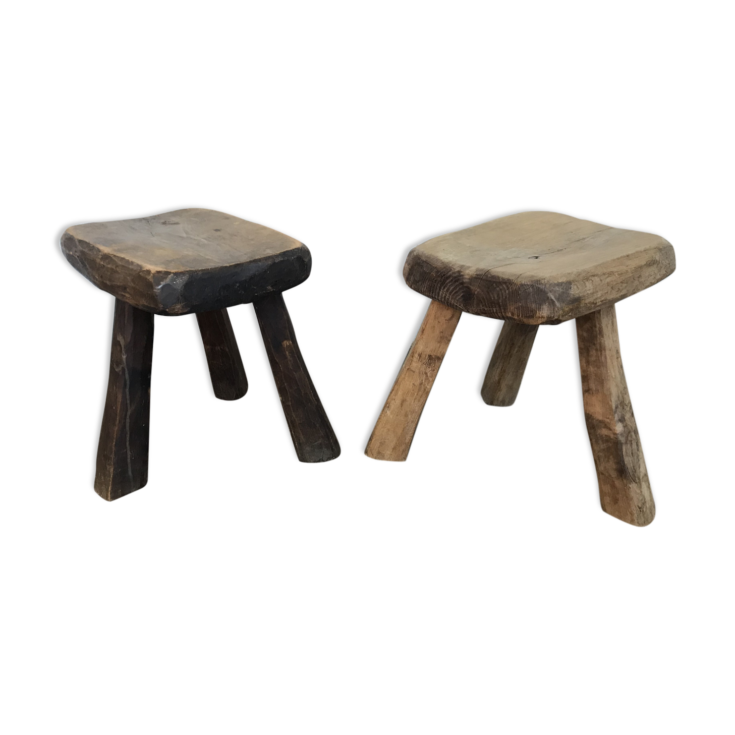 Pair of stools brutalist tripod gross desgin
