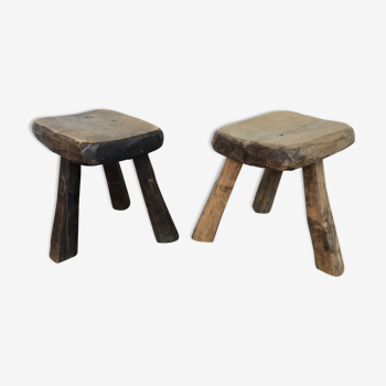 Pair of stools brutalist tripod gross desgin