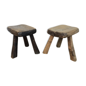 Pair of stools brutalist tripod gross desgin