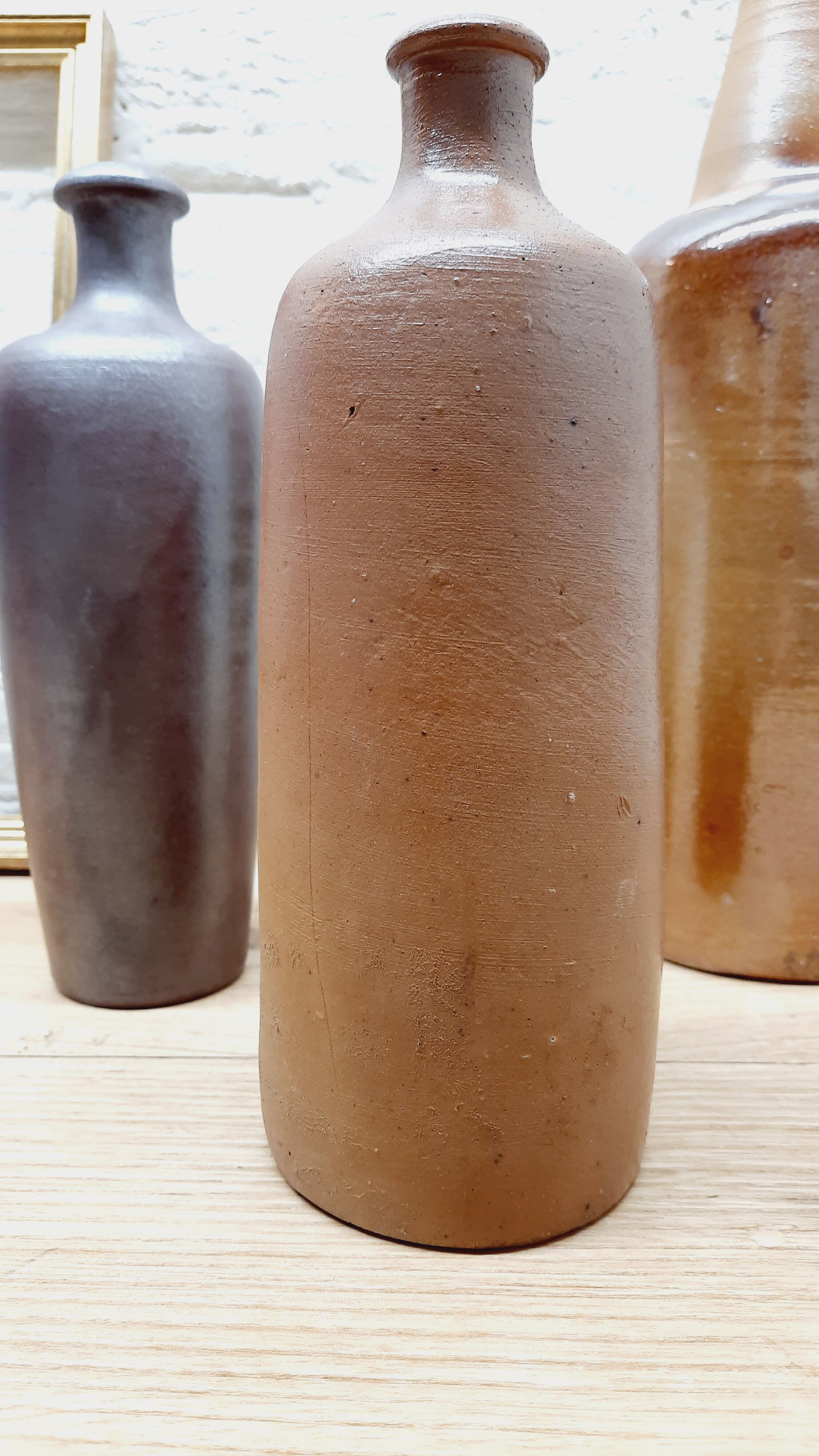 Lot de 3 bouteilles en grès