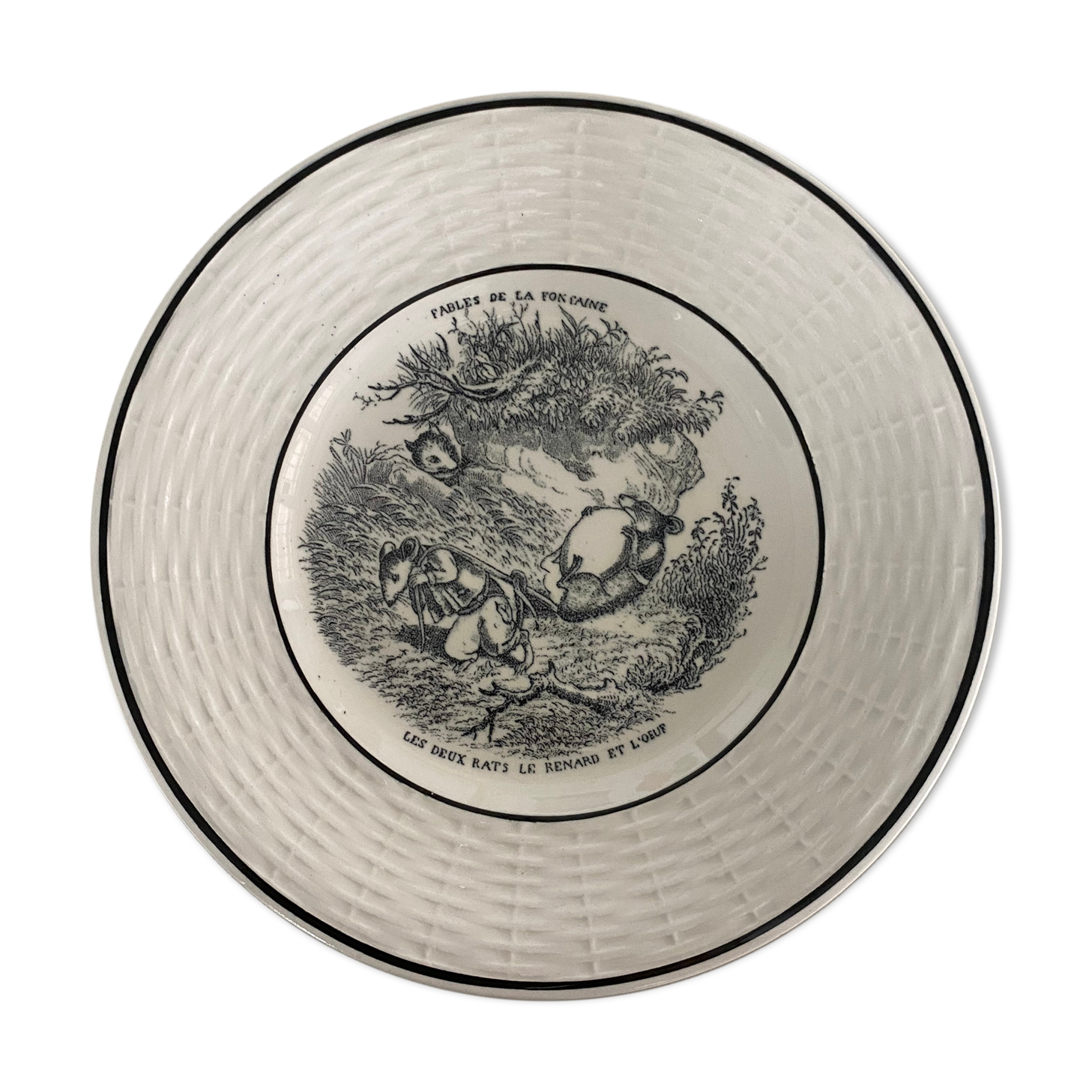 Speaking plate old fable of the fountain digoin sarguemines the two rats the fox and loeuf