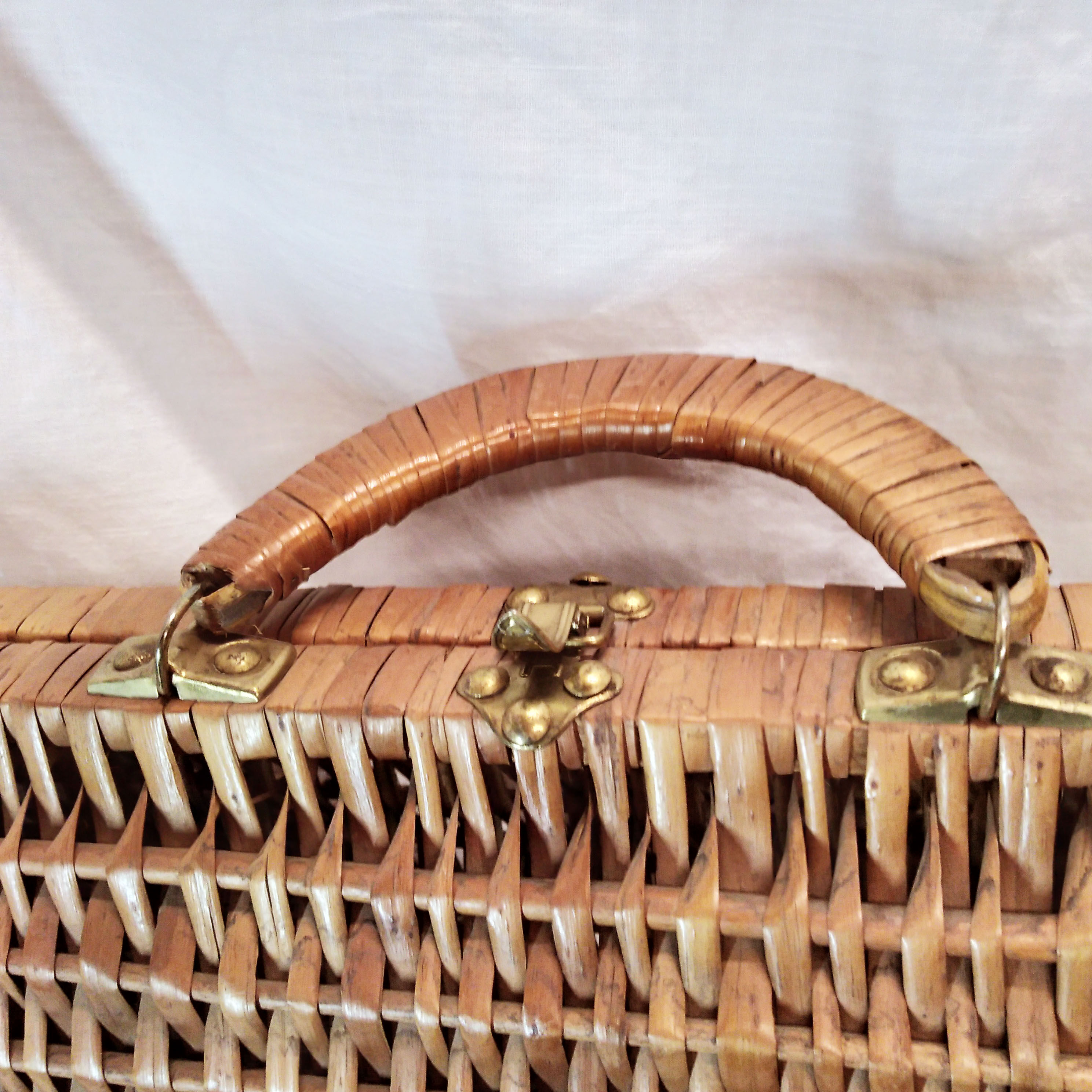 1960 wicker suitcase