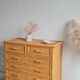 Commode en rotin vintage circa années 70