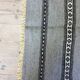 Handwoven vintage geometrical rug, grey background
