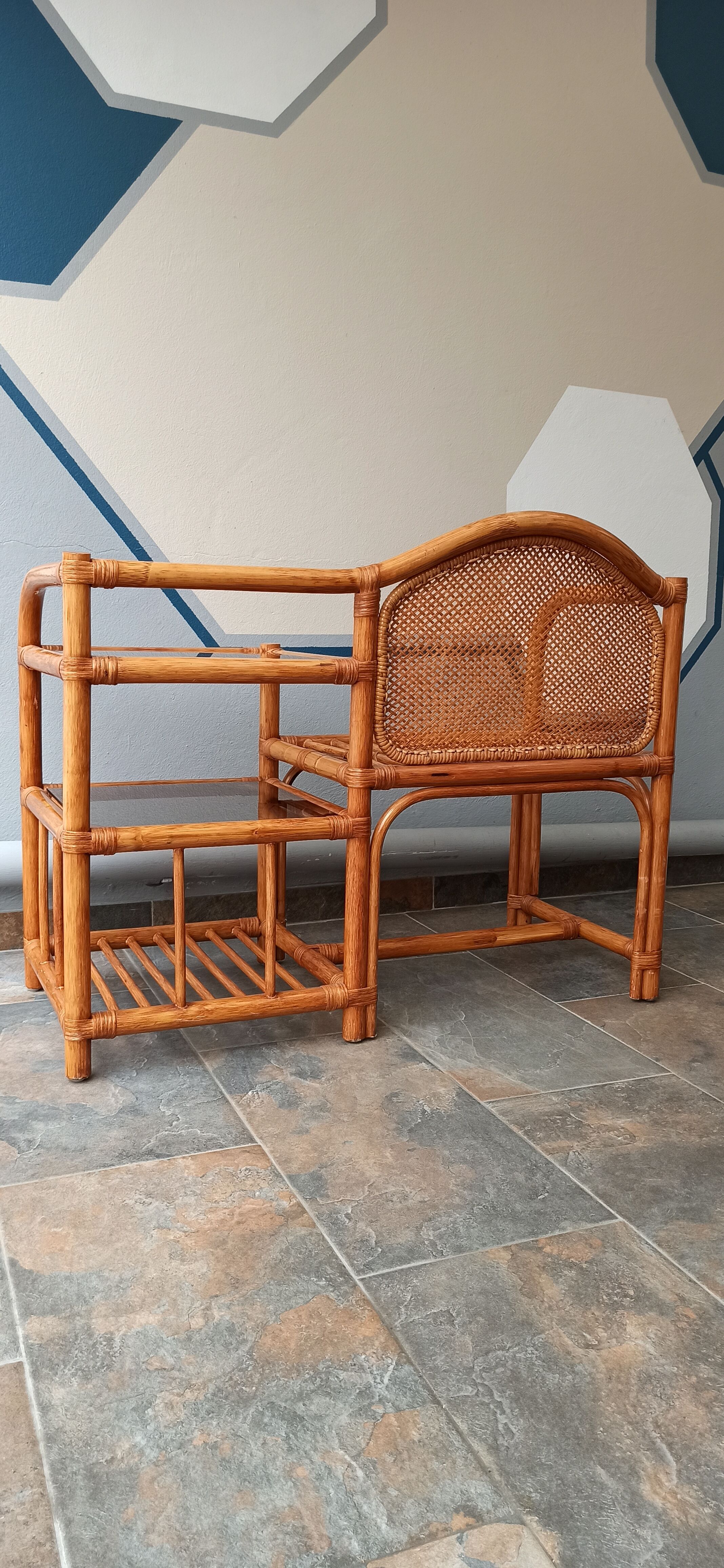Furniture phone bamboo rattan and wicker