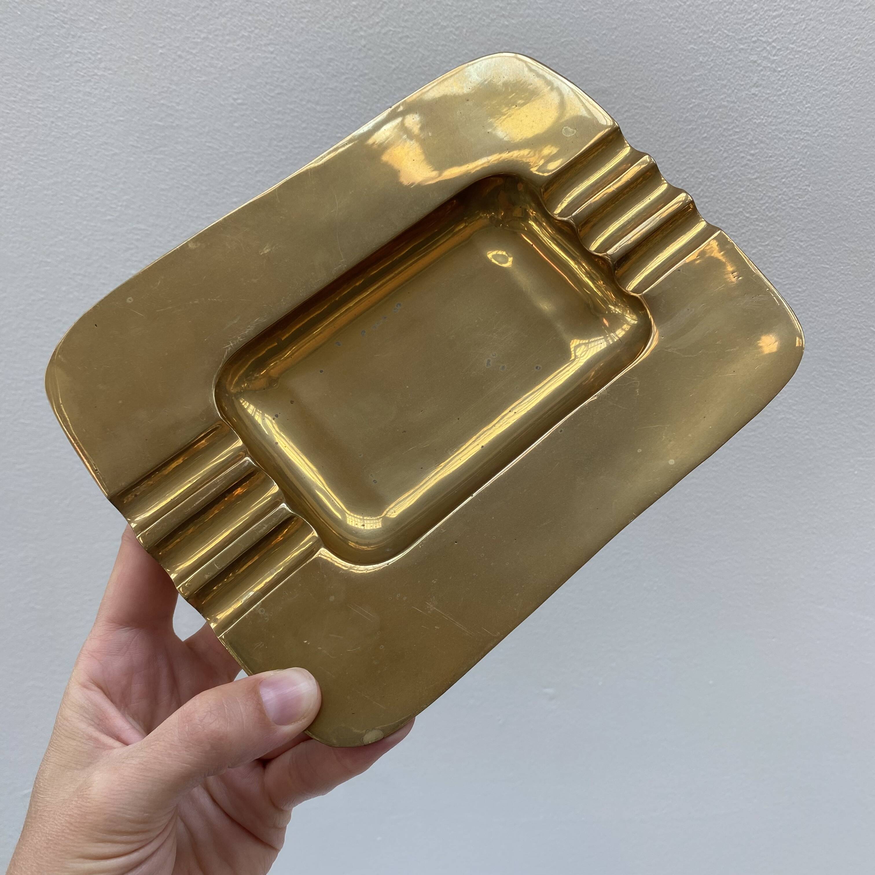 Art Deco ashtray in solid brass