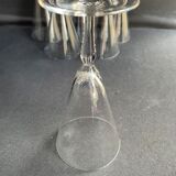 Verres à pied conique (6) - art nouveau - cristal soufflé léger uni