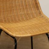 Vintage "Italia 100" model chair by Rotanhuis in woven wicker, 1950s