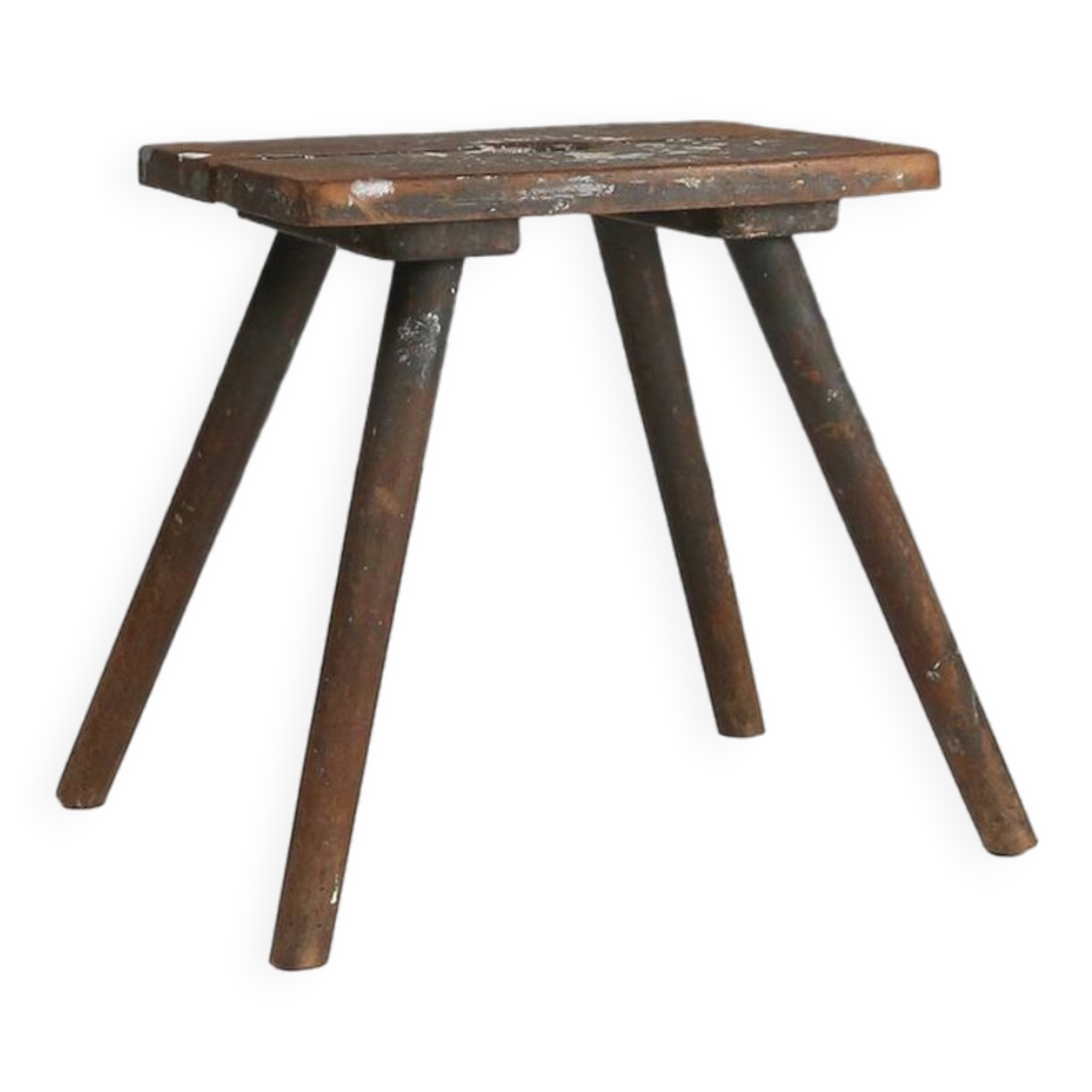 Industrial wooden French painters stool with rich patina from the 1930s