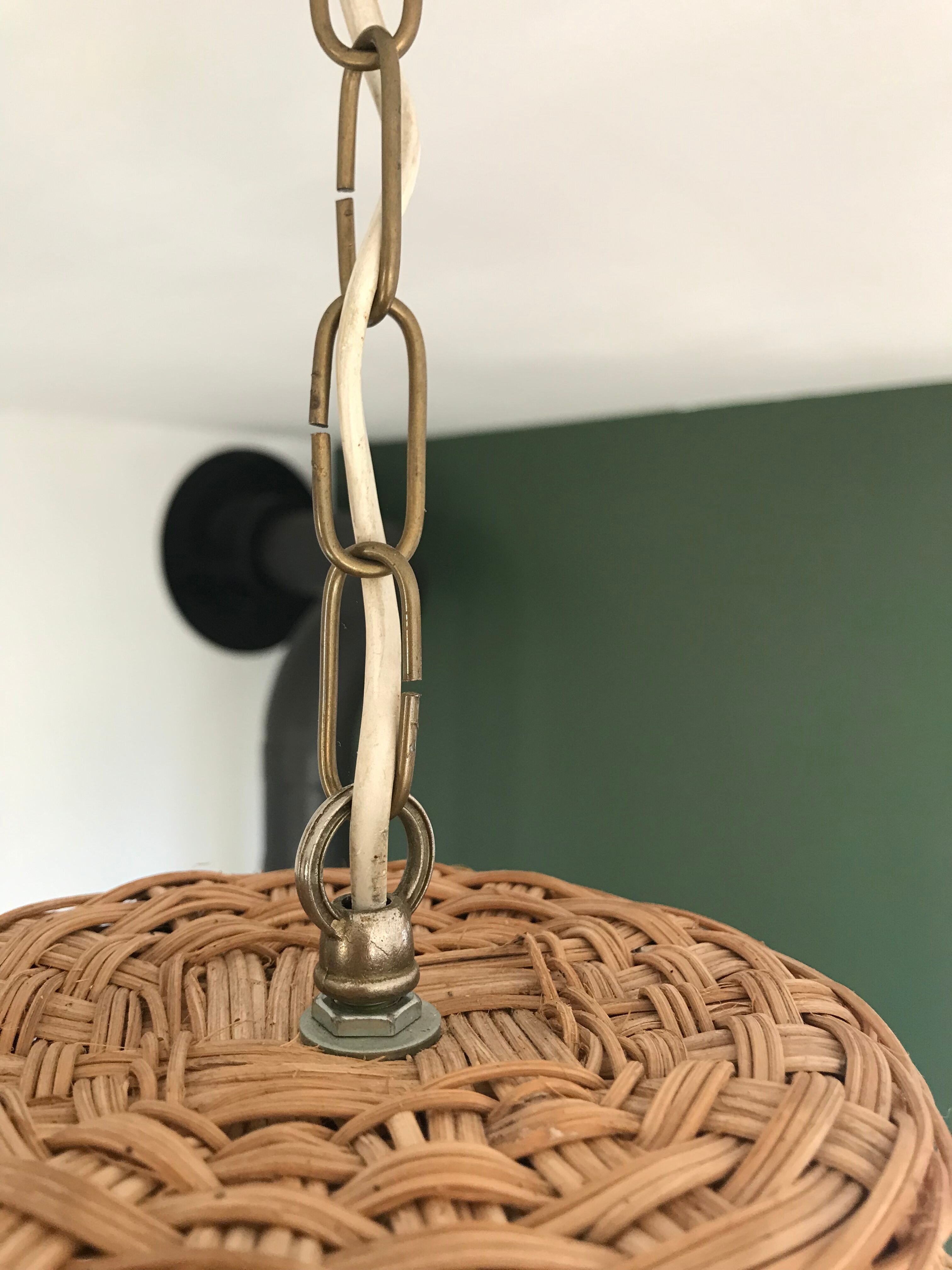 Rattan ball chandelier