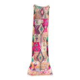 Berber carpet boujad corridor multicolored and fluorescent pink