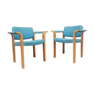 Vinatge mid century set of 2 Magnus Olesen danish armchairs, Scandinavian style