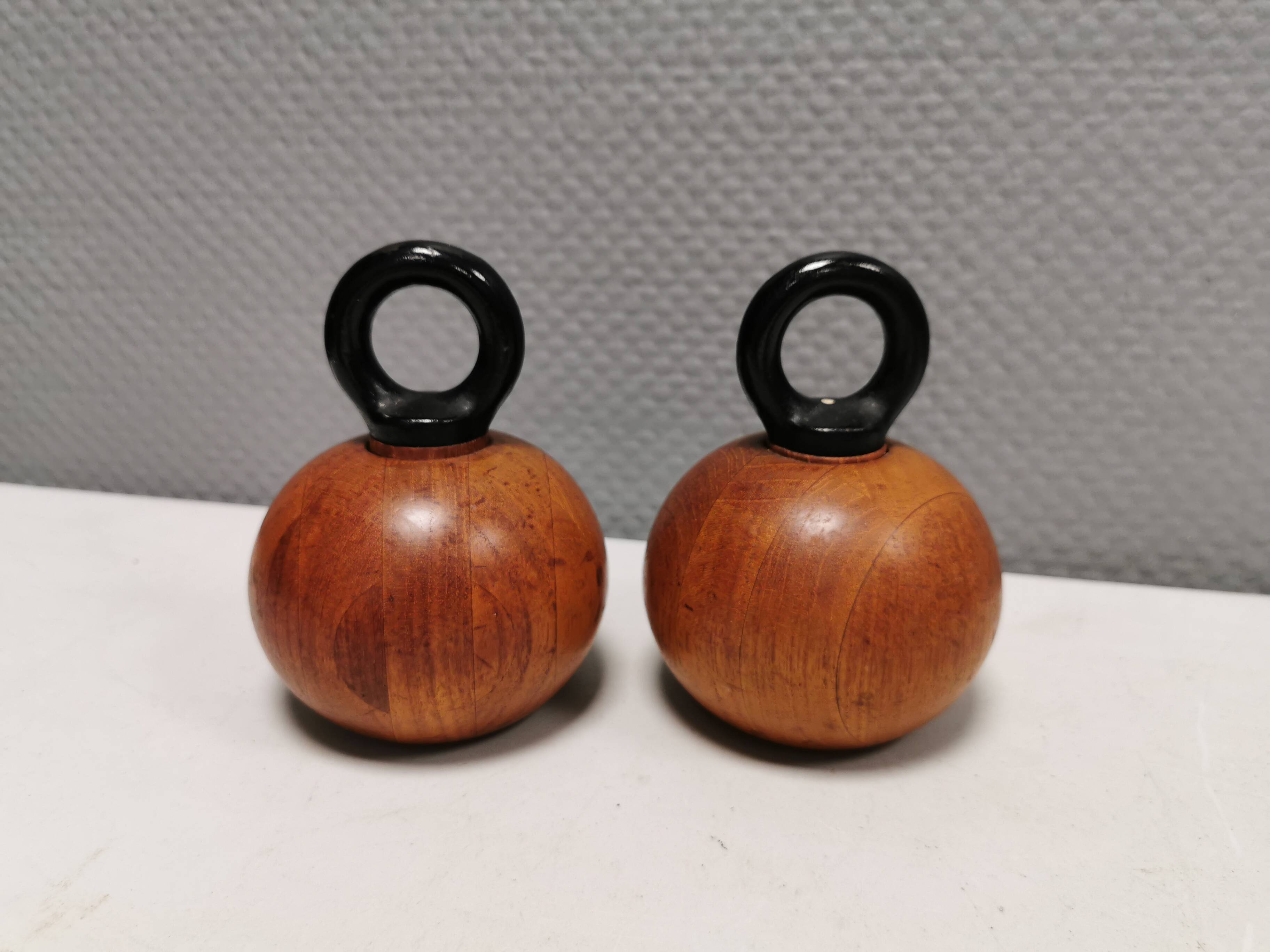 Pepper and salt grinders designed by nissen denmark in teak