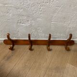 Curved wooden wall rack 4 hangers