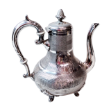 Silver metal teapot