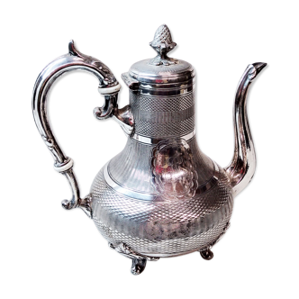 Silver metal teapot