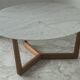 Guéridon / low table in Carrara marble and solid wood