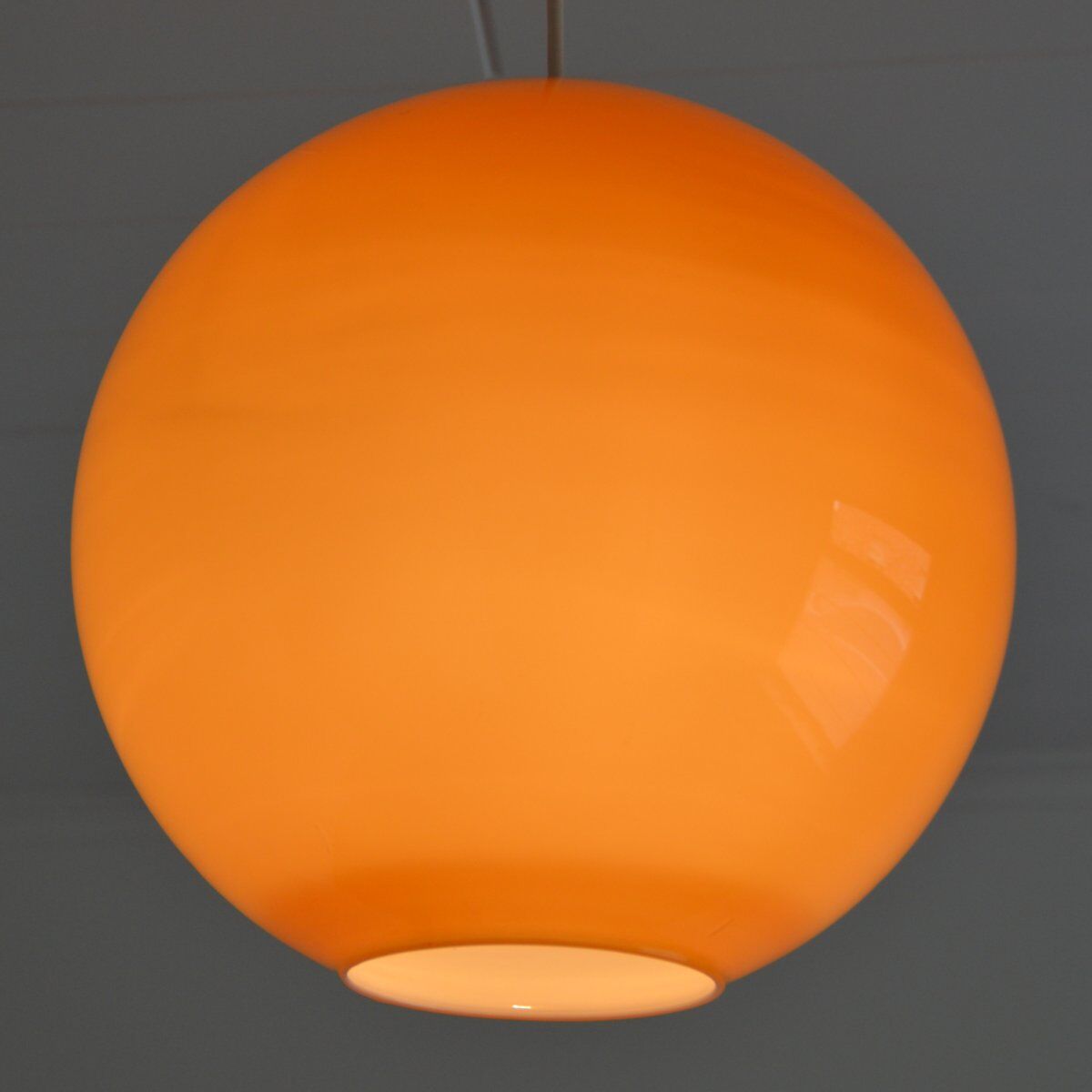 Suspension opaline orange vintage design 1970s