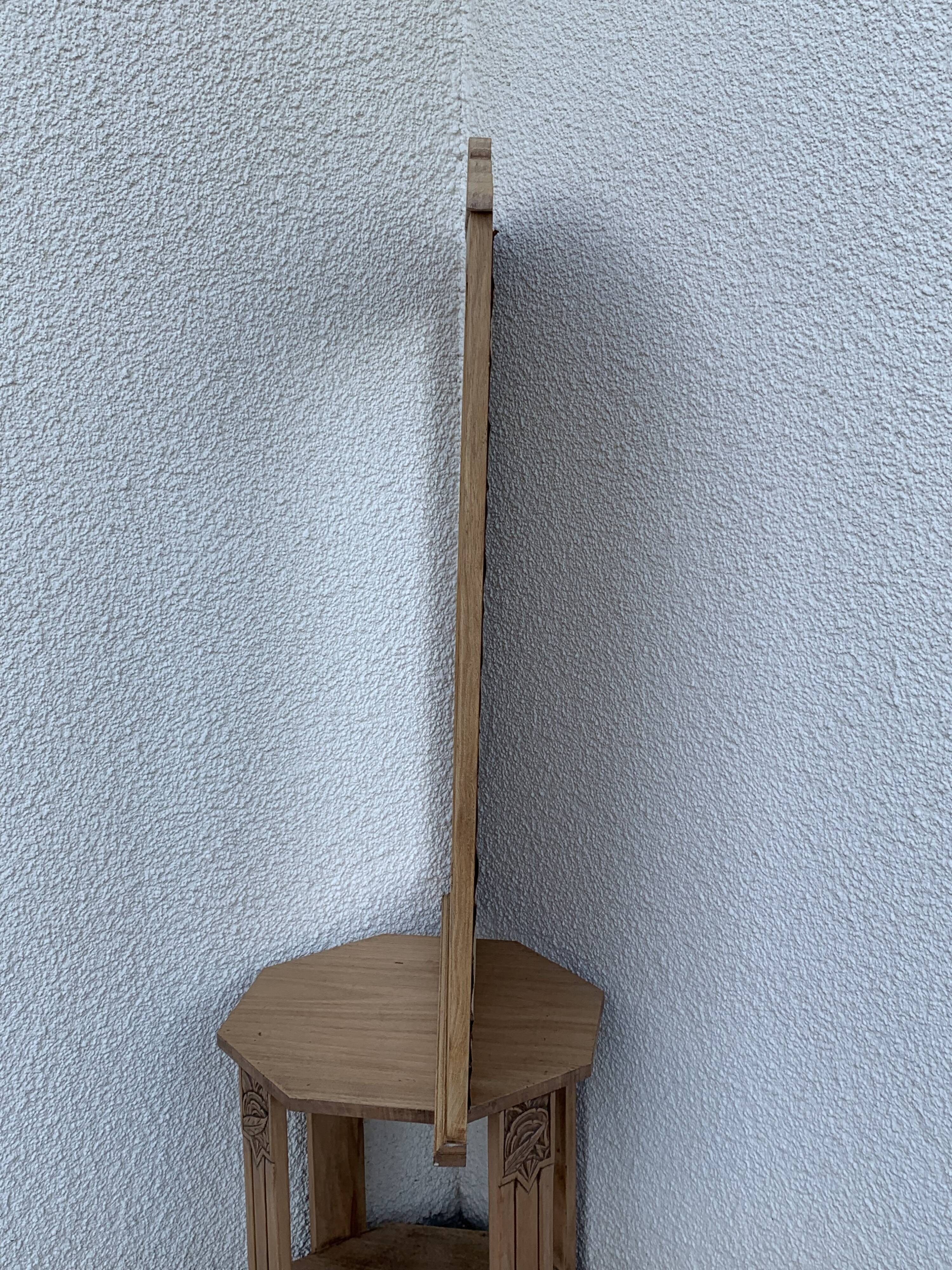 Art Deco mirror bevelled raw oak 1930