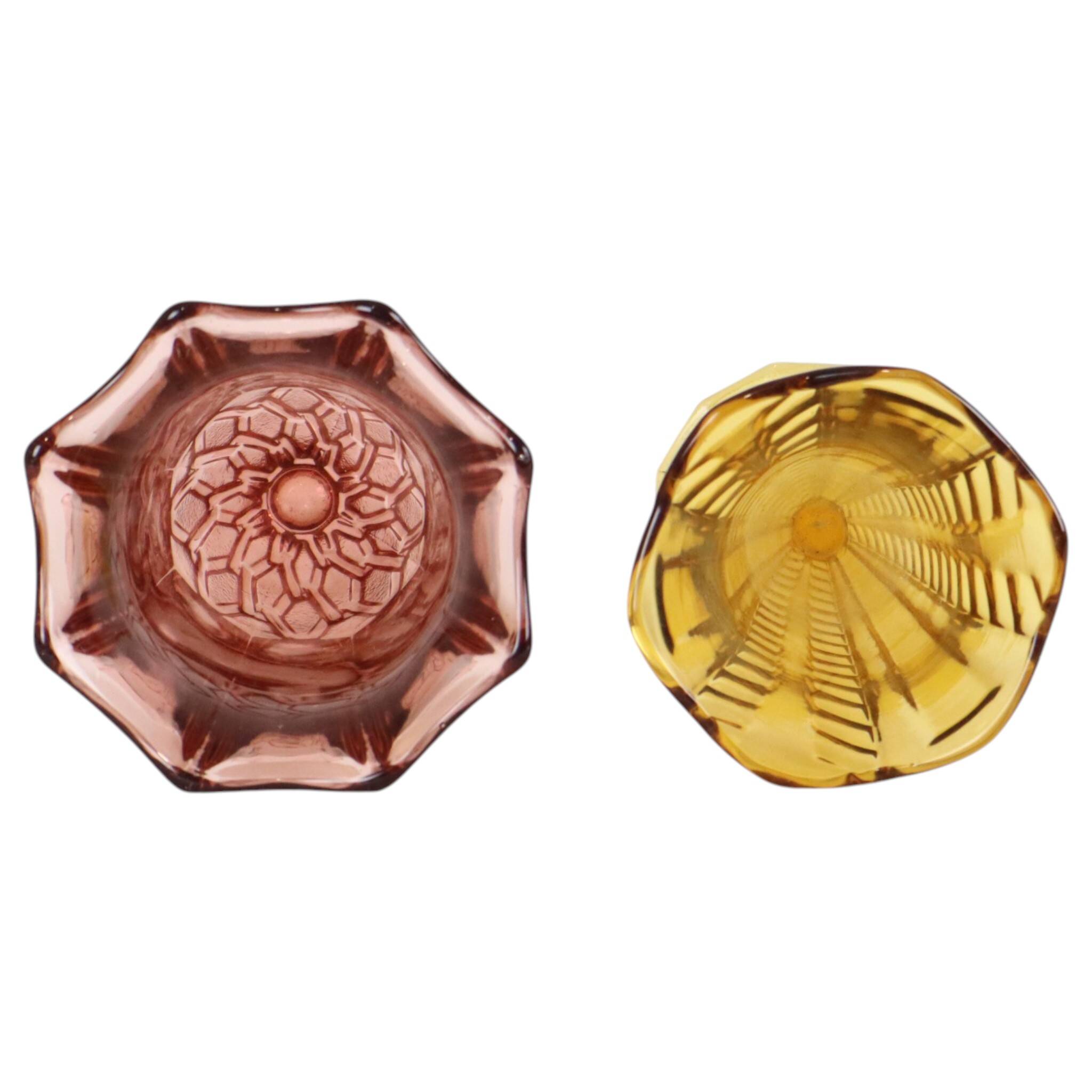 Paire de vases en verre coloré de la période Art Déco
