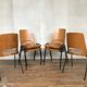 Series of 6 vintage chairs Baumann in beech design year 1950 1960