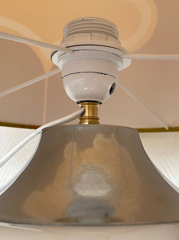Table lamp lampshade vintage fabric Sirius pattern