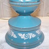 Beautiful antique Italian lamp in ceramic, gilded brass and opaline