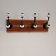 Vintage-style wall coat rack – 4 double hooks – 40 cm