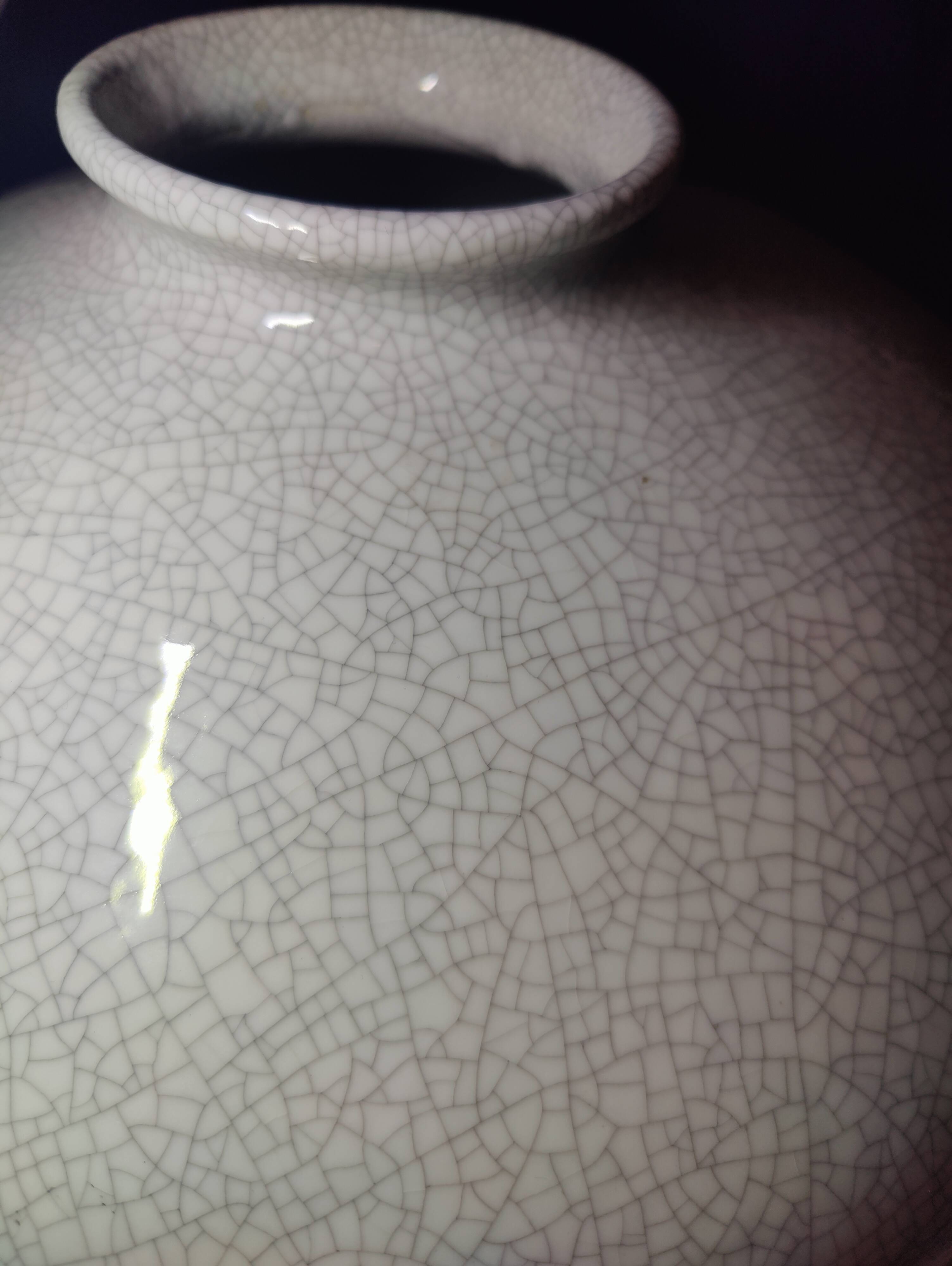 Large Art Deco vase in crackled earthenware