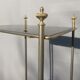 End table Golden capitals and glass OPAL black 1950