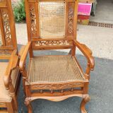 Series of 4 chairs in teak English colonies Ceylon circa 1960