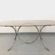 Vintage rectangular rounded dining table in smoked glass and chrome metal
