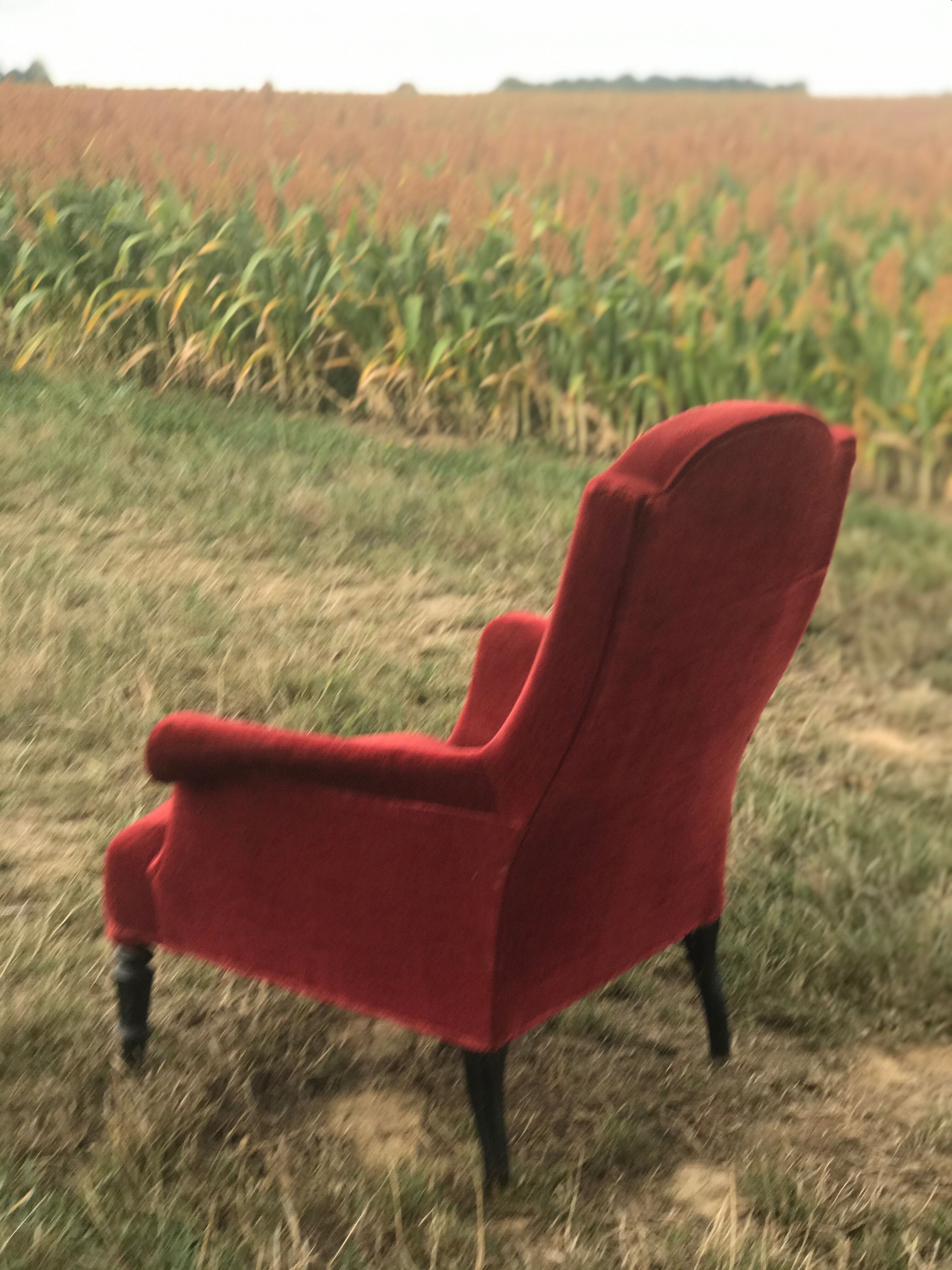 Bordeaux velvet english armchair