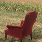 Bordeaux velvet english armchair