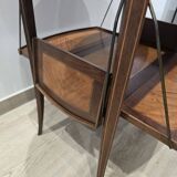 Folding tea table in marquetry wood - removable top