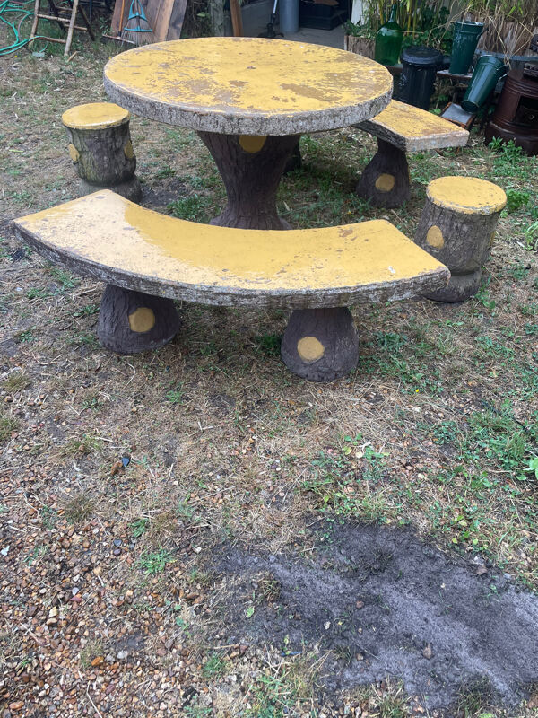 Salon de jardin béton