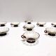 Set of Ten Smoked and Crimson Murano Glass Dessert Bowls in the style of Ze