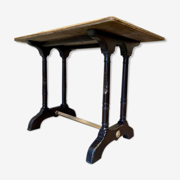 Table bistrot en bois clair et noir 100 x 60 cm