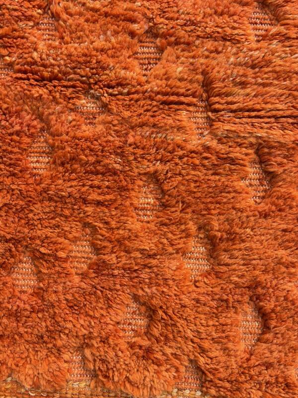 Limona - Tapis berbère Mrirt en laine orange