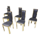 Vintage french brass dining chairs, set of 6 - 1970s