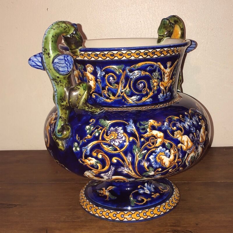 Big vase gien dragon coves blue renaissance décor