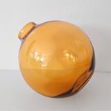 Mouth-Blown Amber Glass Glass - Multiple Orientations - 1990s, Italy