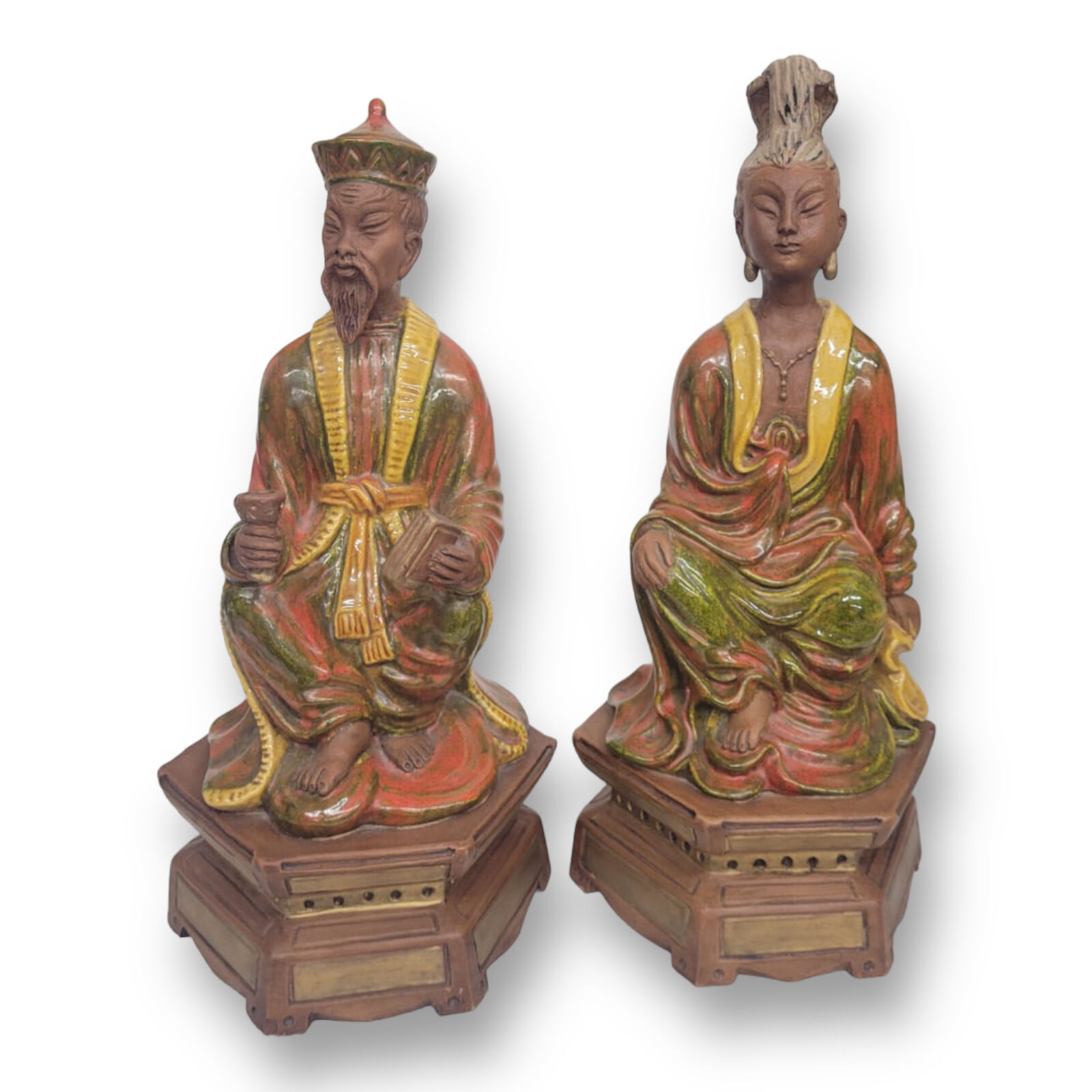 Statues asiatiques en terre cuite